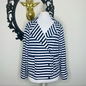Liz Claiborne Navy and White Striped Jacket